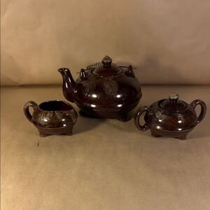 Brown Ceramic Tea Set